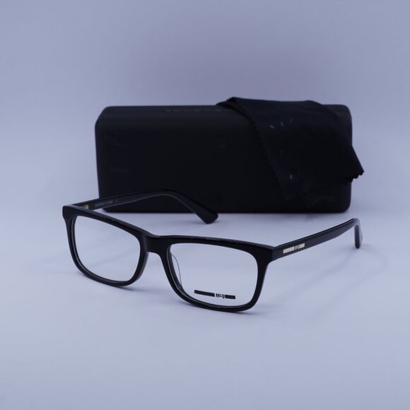 McQ by Alexander McQueen MQ0298OP 001 Rectangle Eyeglasses 52mm – Black - Picture 5 of 9